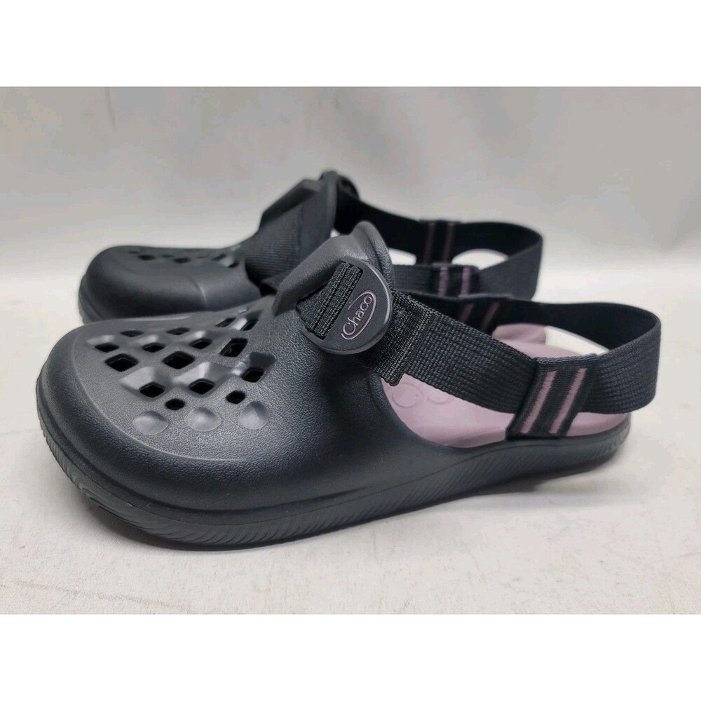 Chaco Chillos Clog Shoes Womens 7 US Closed Toe Sandals Black Purple Ankle Strap